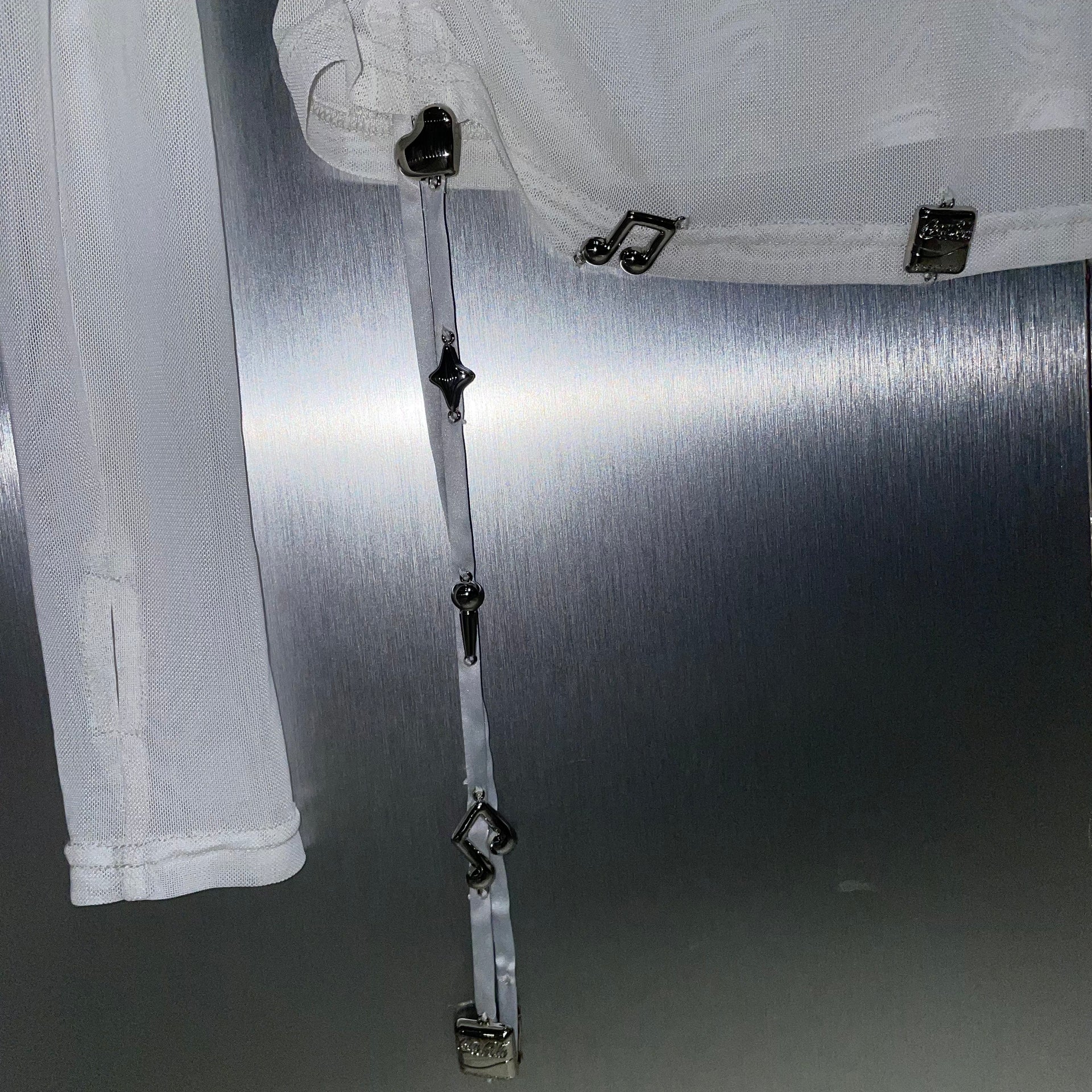 K-Wave Silver Charm Mesh Top